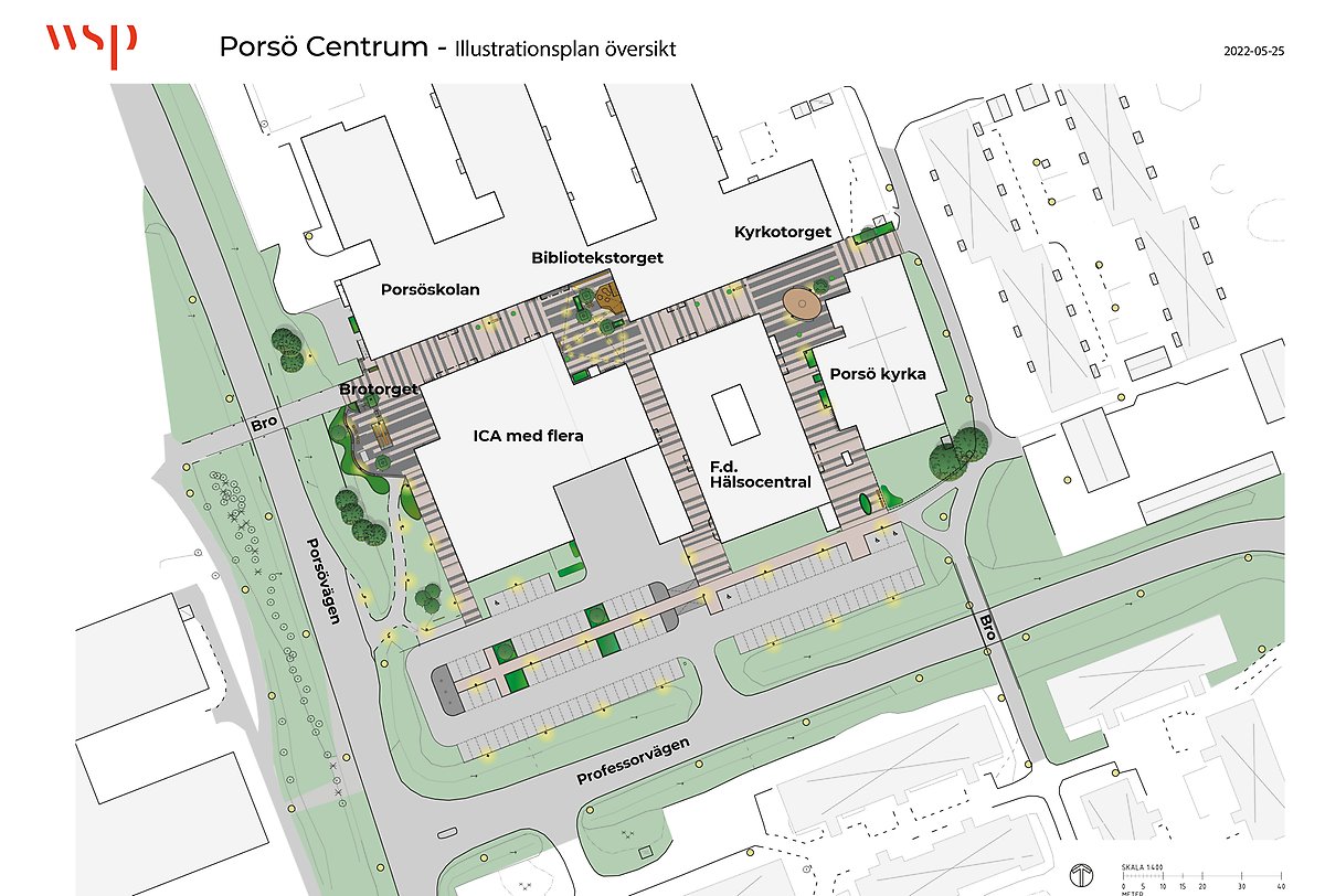 Illustrationsplan etapp 2 Porsö centrum. Ill: WSP