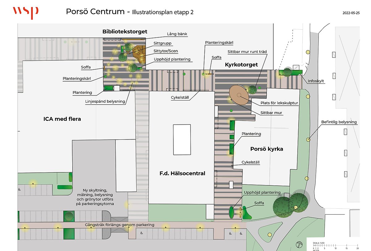 Illustrationsplan etapp 2 Porsö centrum. Ill: WSP